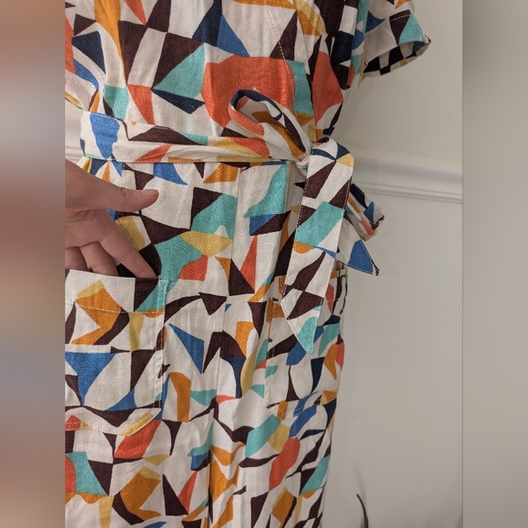 Maeve The Colette Wrap Jumpsuit by Linen Edition - Picture 9 of 12